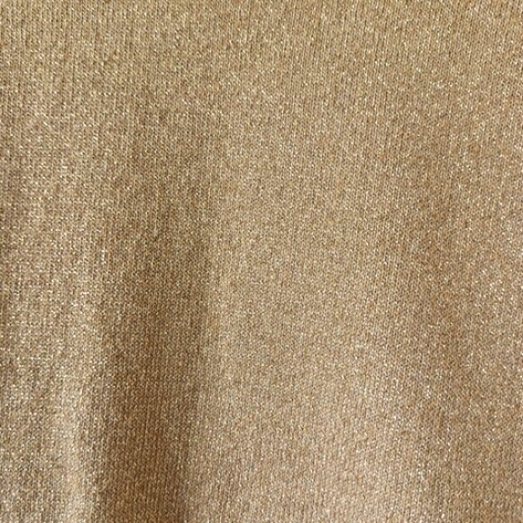 Chaps Classics Gold Metallic Pullover Sweater Ruffled V-Neck, Womens Size Medium - Picture 5 of 15